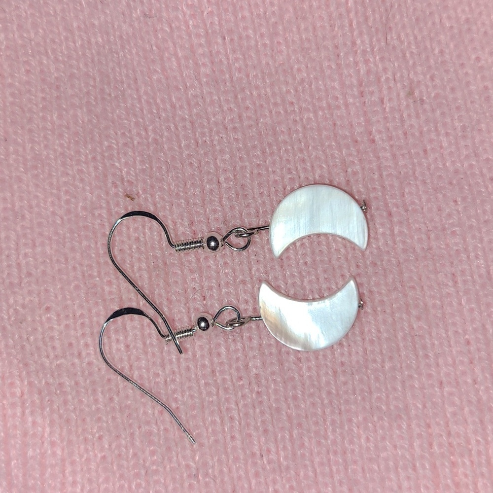 Sterling silver acrylic moon earrings